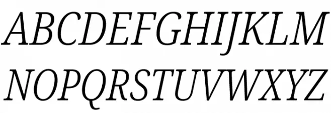 Noto Serif Condensed Light Italic Polices MAJUSCULES