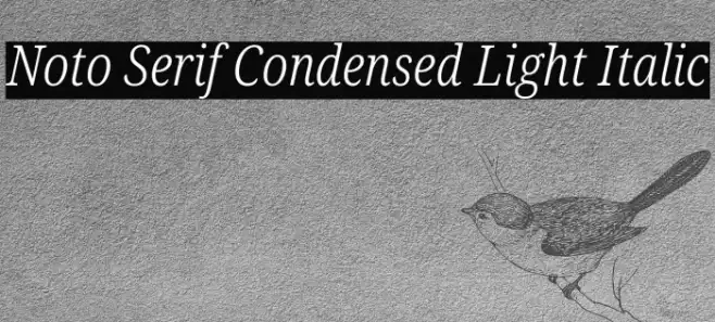 Noto Serif Condensed Light Italic Example 1