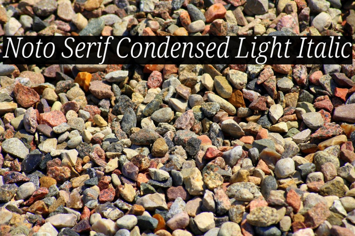 Noto Serif Condensed Light Italic Font examples