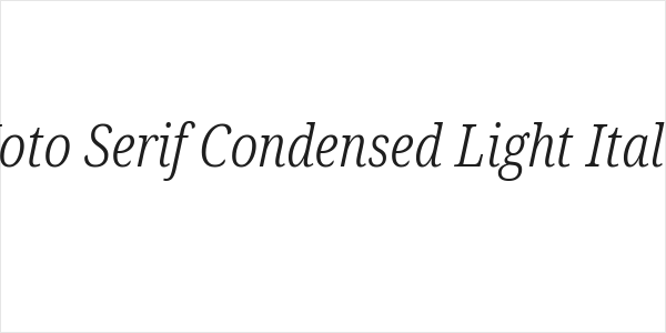Noto Serif Condensed Light Italic Logo