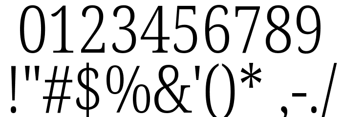 Noto Serif Condensed Light Font OTHER CHARS