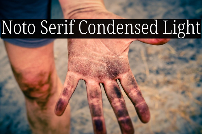 Noto Serif Condensed Light Font examples