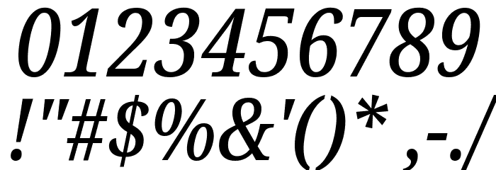 Noto Serif Condensed Medium Italic Font OTHER CHARS