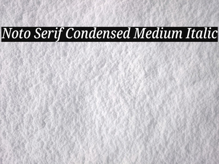 Noto Serif Condensed Medium Italic Font examples
