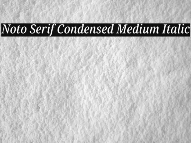 Noto Serif Condensed Medium Italic Example 2