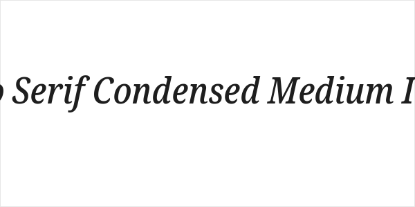 Noto Serif Condensed Medium Italic Logo