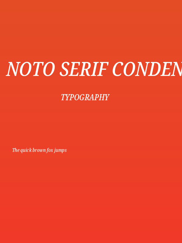 Noto Serif Condensed Medium Italic Poster