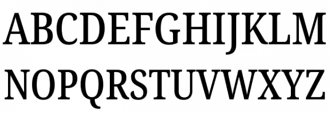 Noto Serif Condensed Medium Schriftart Groß