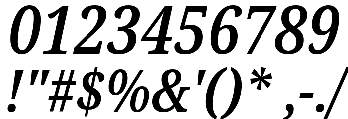 Noto Serif Condensed SemiBold Italic Font OTHER CHARS