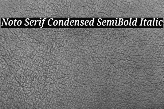Noto Serif Condensed SemiBold Italic Example 1