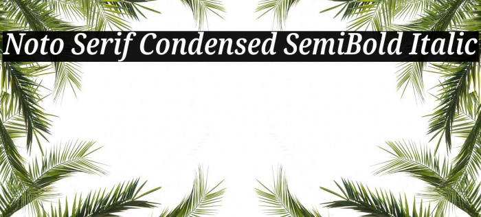 Noto Serif Condensed SemiBold Italic Font examples