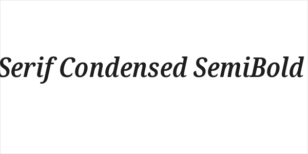Noto Serif Condensed SemiBold Italic Logo
