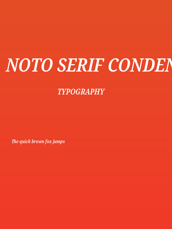 Noto Serif Condensed SemiBold Italic Poster