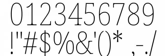 Noto Serif Condensed Thin Font OTHER CHARS
