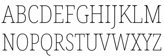 Noto Serif Condensed Thin Schriftart Groß
