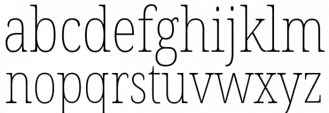 Noto Serif Condensed Thin फ़ॉन्ट लोअरकेस