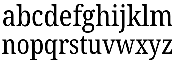 Noto Serif Condensed Font LOWERCASE