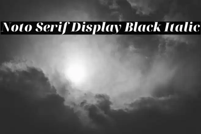 Noto Serif Display Black Italic Font examples
