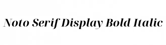 Noto Serif Display Bold Italic  Frei Schriftart Herunterladen