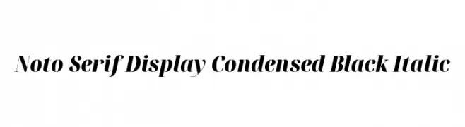 Noto Serif Display Condensed Black Italic  Frei Schriftart Herunterladen