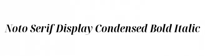 Noto Serif Display Condensed Bold Italic  Frei Schriftart Herunterladen