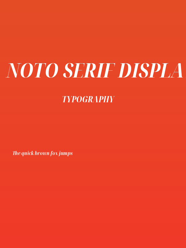 Noto Serif Display Condensed Bold Italic Poster