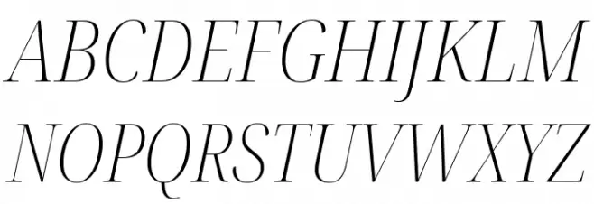 Noto Serif Display Condensed ExtraLight Italic Fonte MAIÚSCULAS