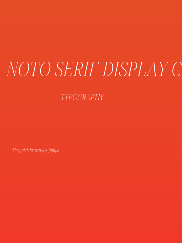 Noto Serif Display Condensed ExtraLight Italic Poster