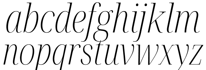 Noto Serif Display Condensed ExtraLight Italic Font LOWERCASE