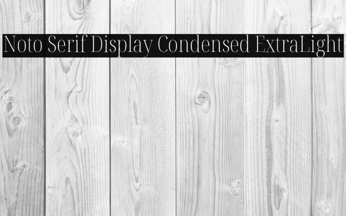 Noto Serif Display Condensed ExtraLight Font examples