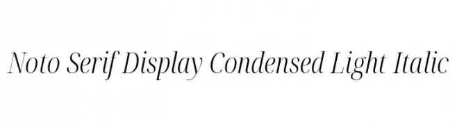 Noto Serif Display Condensed Light Italic  font caratteri gratis