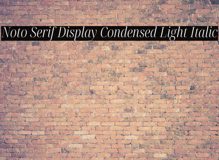 Noto Serif Display Condensed Light Italic Font examples