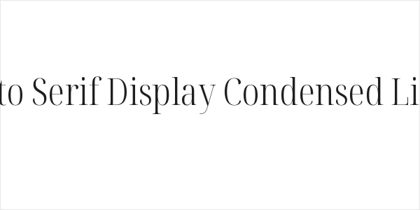 Noto Serif Display Condensed Light Logo