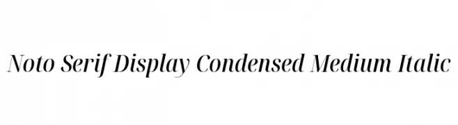 Noto Serif Display Condensed Medium Italic  font caratteri gratis