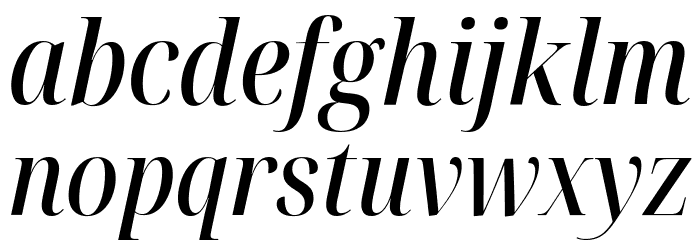 Noto Serif Display Condensed Medium Italic Font LOWERCASE