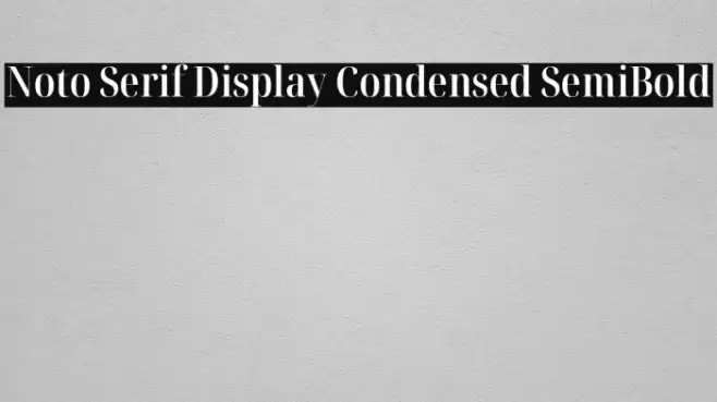 Noto Serif Display Condensed SemiBold Font examples