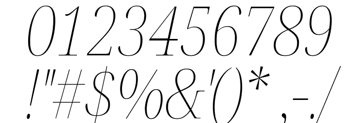 Noto Serif Display Condensed Thin Italic Font OTHER CHARS