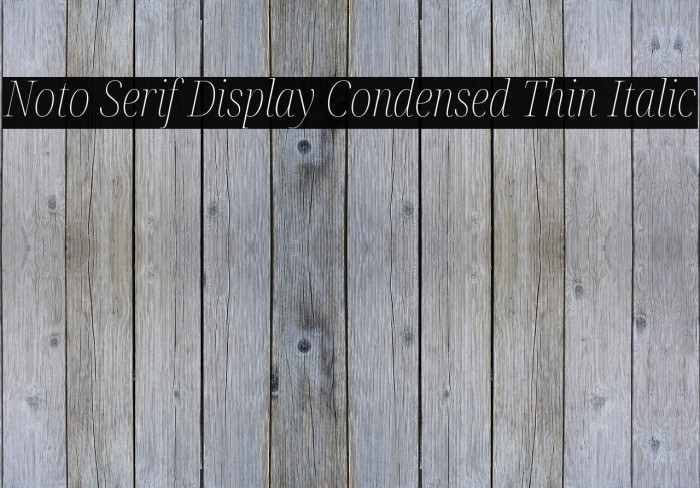 Noto Serif Display Condensed Thin Italic Font examples