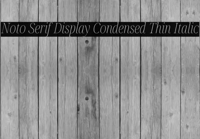 Noto Serif Display Condensed Thin Italic Example 1