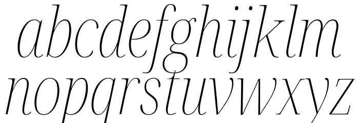 Noto Serif Display Condensed Thin Italic Font LOWERCASE