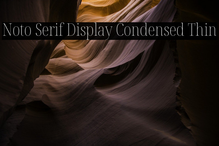 Noto Serif Display Condensed Thin Font examples