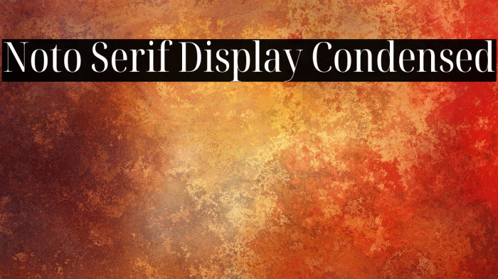 Noto Serif Display Condensed Font examples