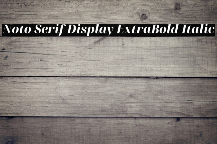 Noto Serif Display ExtraBold Italic Font examples