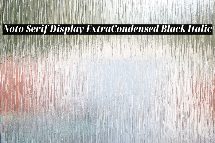 Noto Serif Display ExtraCondensed Black Italic Font examples
