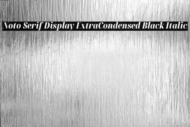 Noto Serif Display ExtraCondensed Black Italic Example 2
