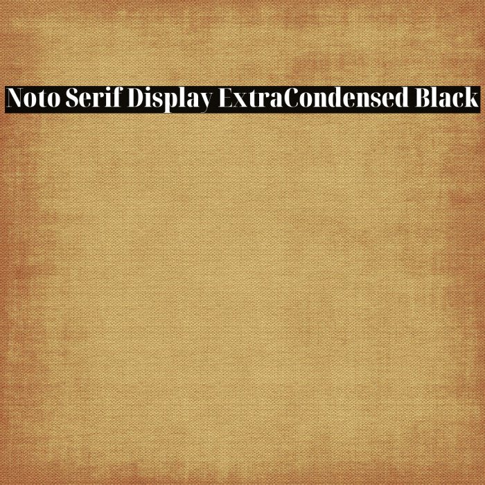 Noto Serif Display ExtraCondensed Black Font examples