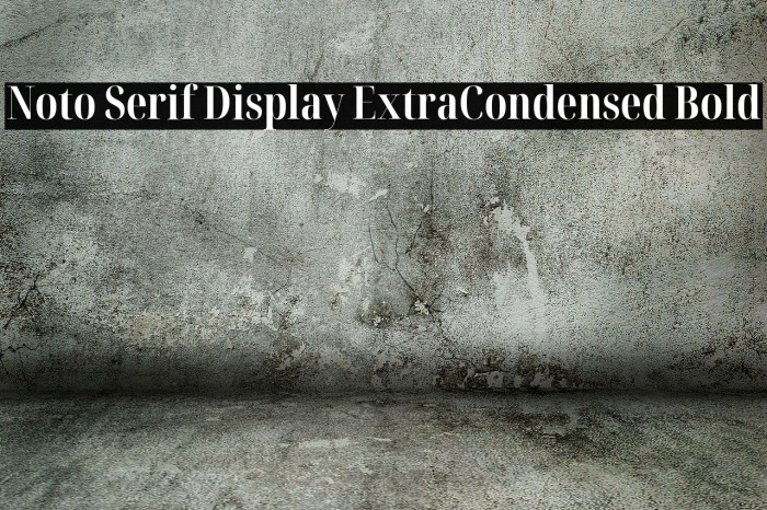 Noto Serif Display ExtraCondensed Bold Font examples