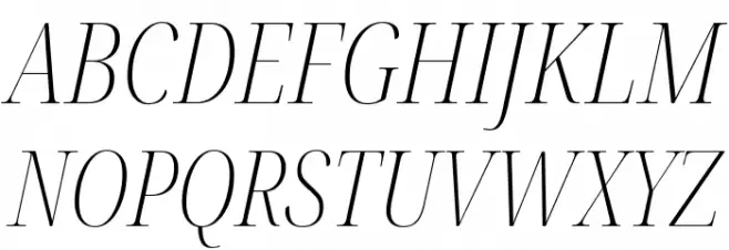 Noto Serif Display ExtraCondensed ExtraLight Italic Caratteri MAIUSCOLE