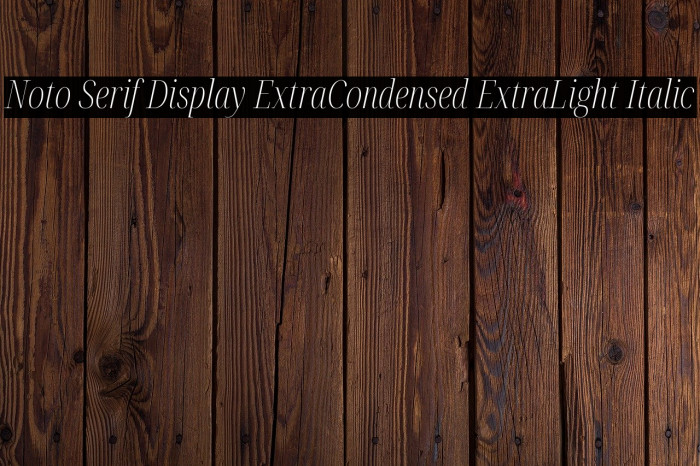 Noto Serif Display ExtraCondensed ExtraLight Italic Font examples