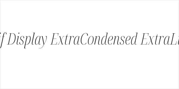 Noto Serif Display ExtraCondensed ExtraLight Italic Logo